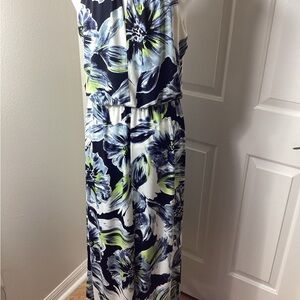 Chico's Floral Maxi Dress Blue, Green, White Sz 0